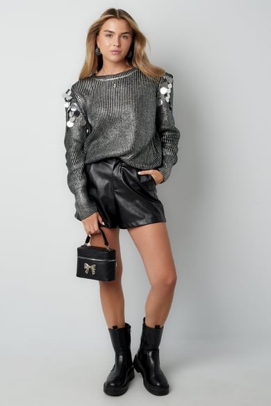 Pullover mit Pailletten und Glitzer - Schwarz und  h5 Bild4
